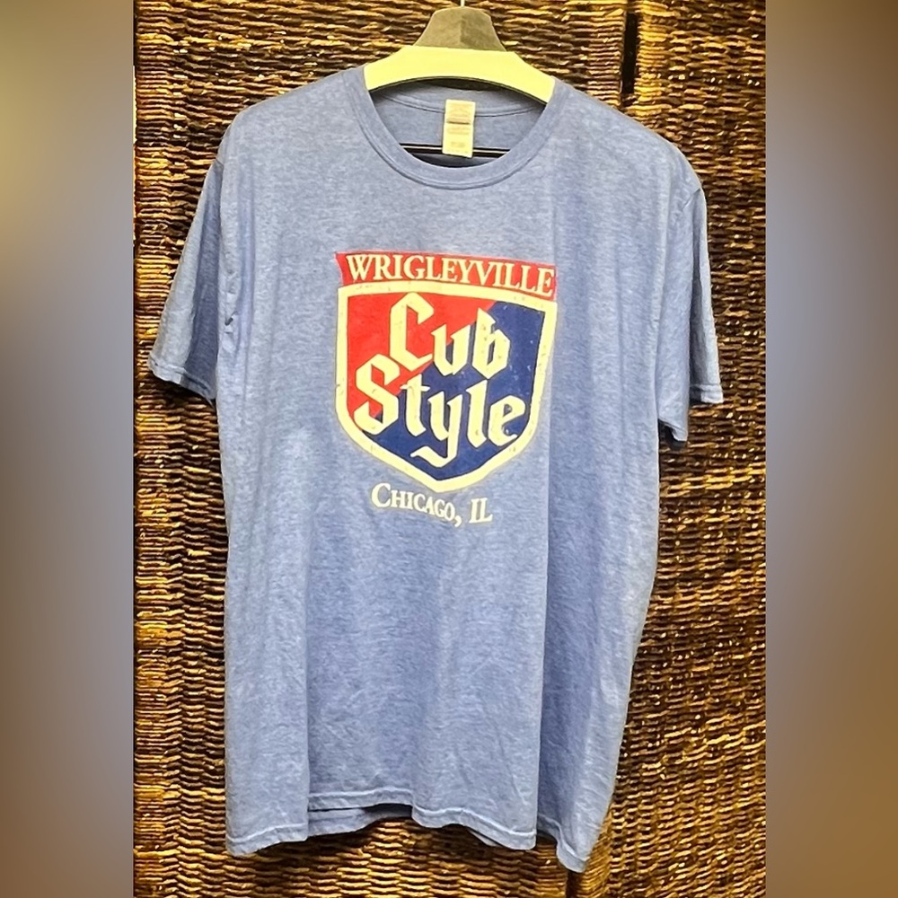Gildan- Softstyle- Wrigleyville‎ Cub Style, Chicago IL shirt, Blue/Red/White